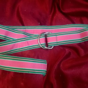 Pink stripped women's belt.